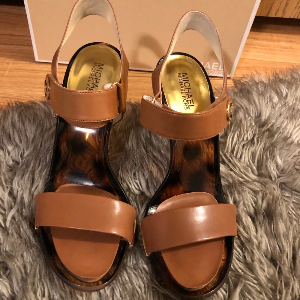 Michael Kors Marble leather Lan Sandal Heel
